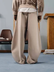 Ffected 'Avel' Pleated Pants Oat (1)