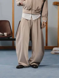 Ffected 'Avel' Pleated Pants Oat (3)