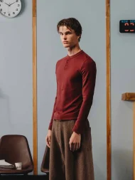 Ffected 'Basement' Henley Shirt Burgundy (2)